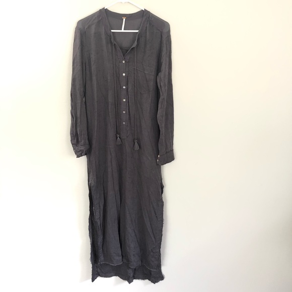 long sleeve maxi shift dress